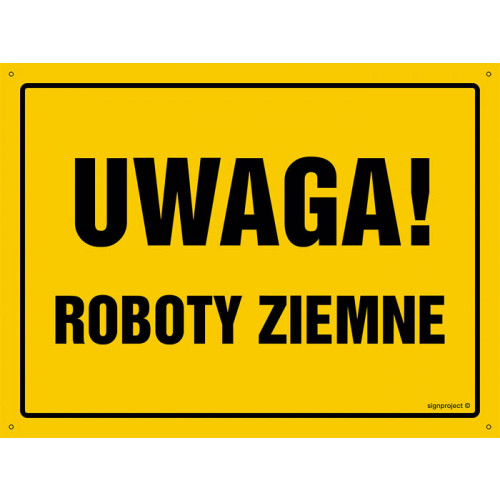 Znak - Uwaga! Roboty ziemne OA008