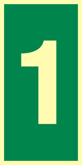 Znak - Numer stacji ewakuacyjnych nr 1 FB024