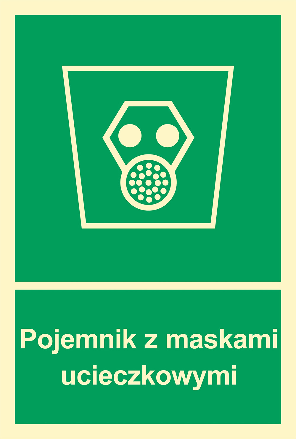 Znak - Pojemnik z maskami ucieczkowymi AB003