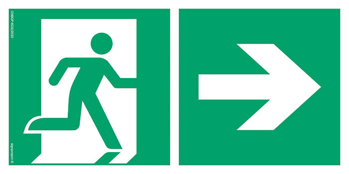 Znak - Kierunek do wyjścia ewakuacyjnego w prawo AE097