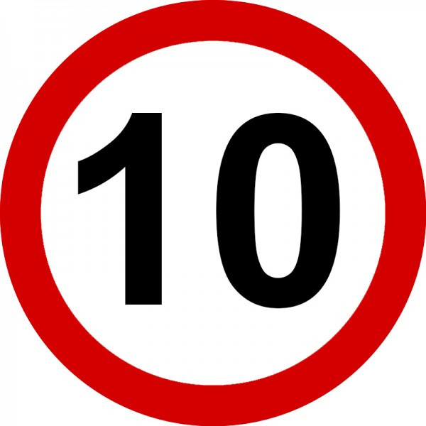 Znak - Ograniczenie prędkości 10 SA029