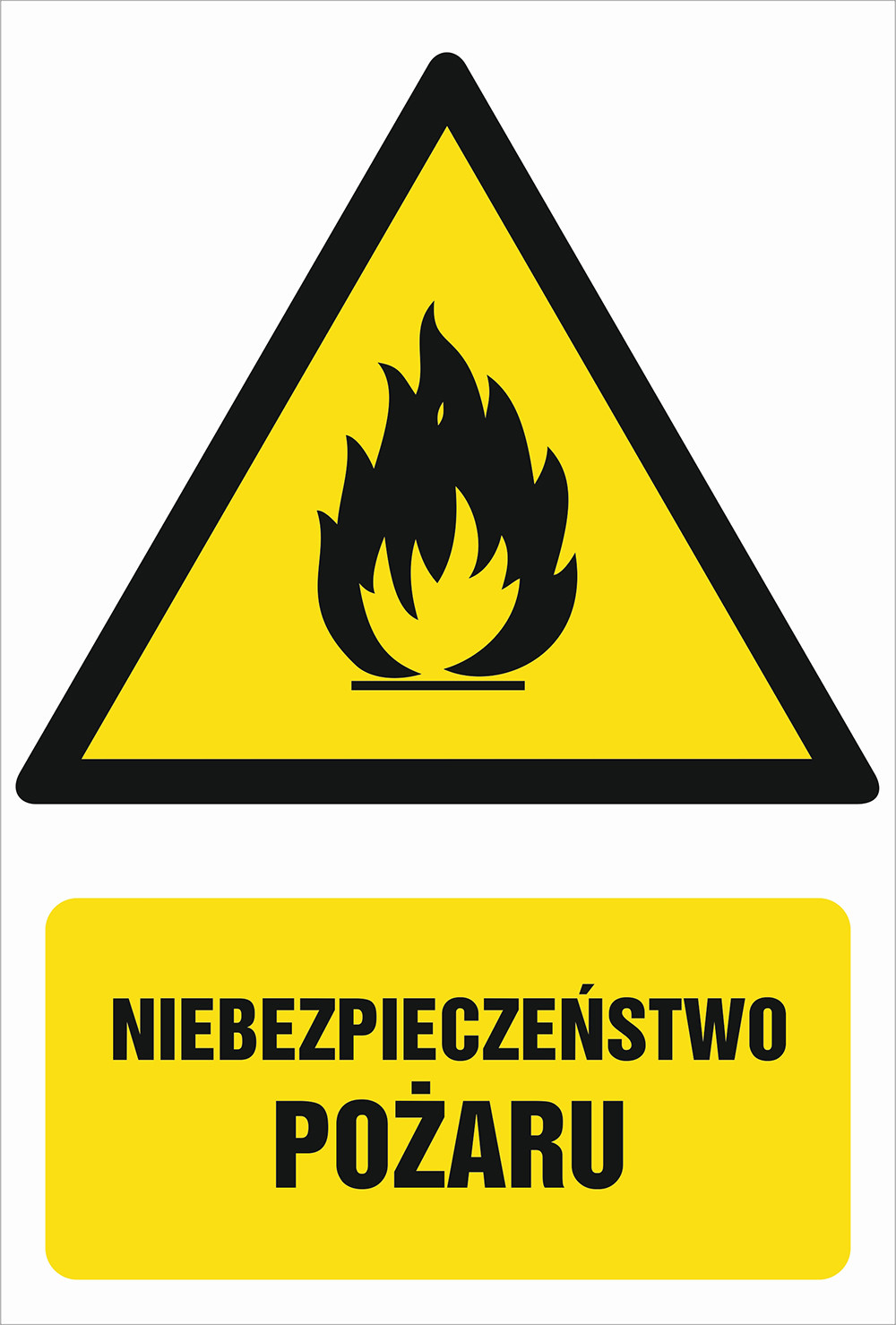 Niebezpieczeństwo pożaru - znak