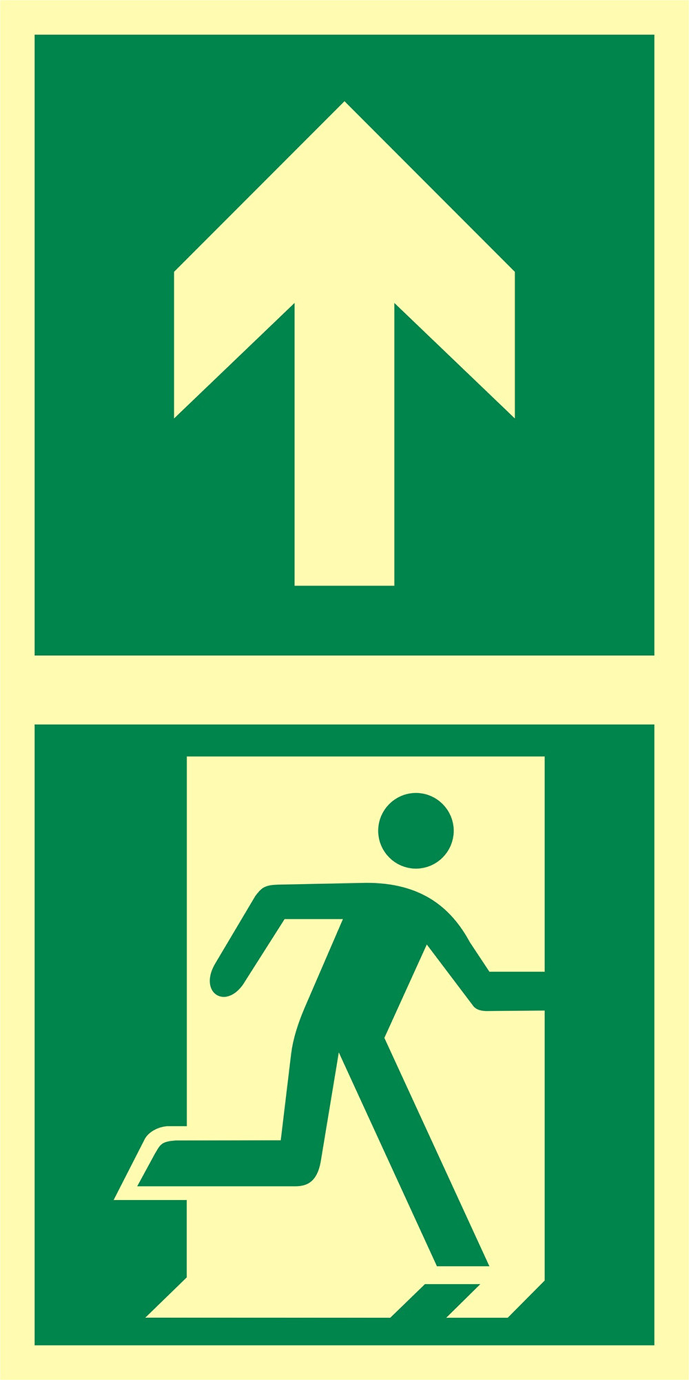 Znak - Kierunek do drzwi ewakuacyjnych w górę EB005