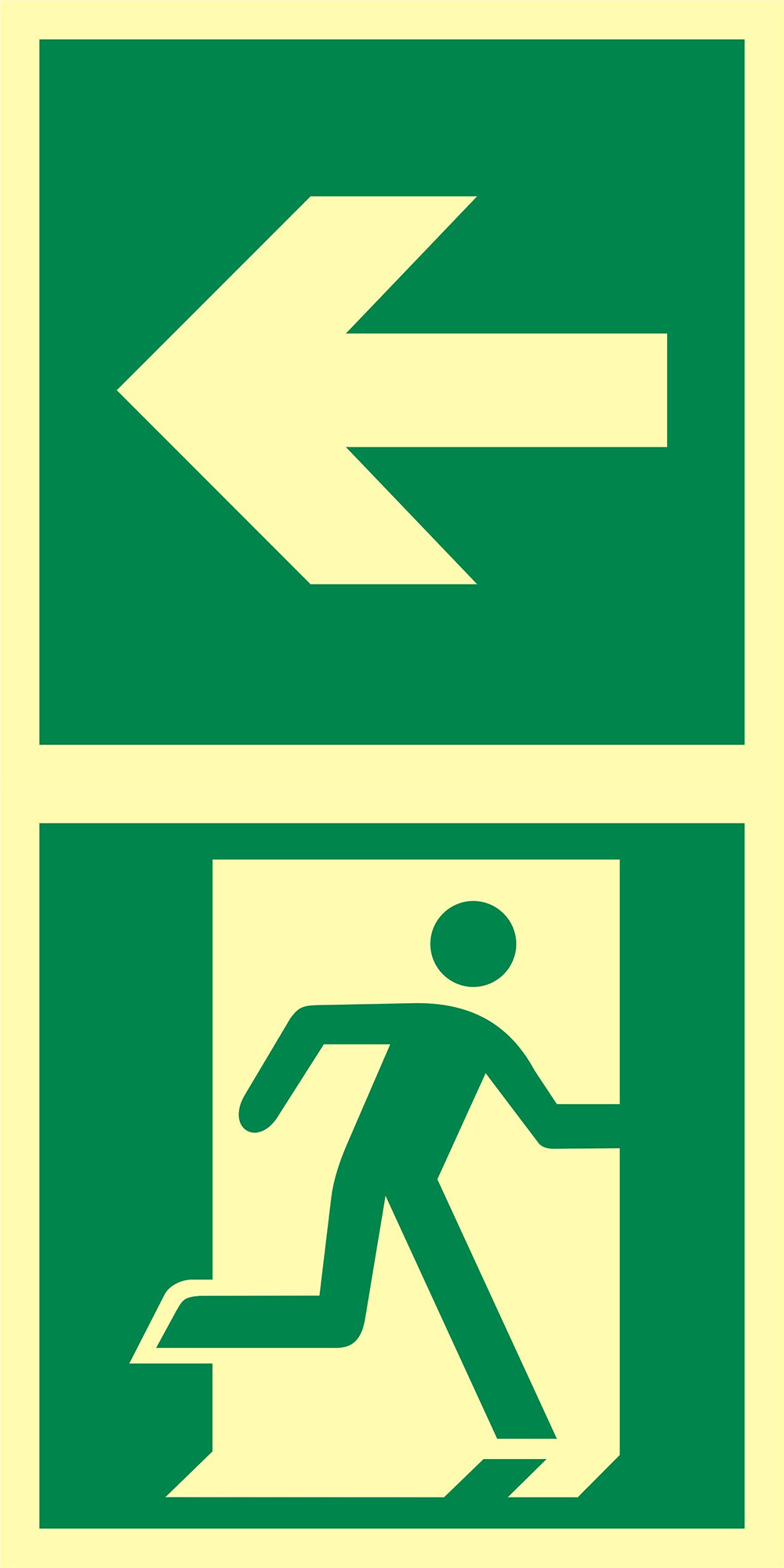 Znak - Kierunek do drzwi ewakuacyjnych w lewo EB036