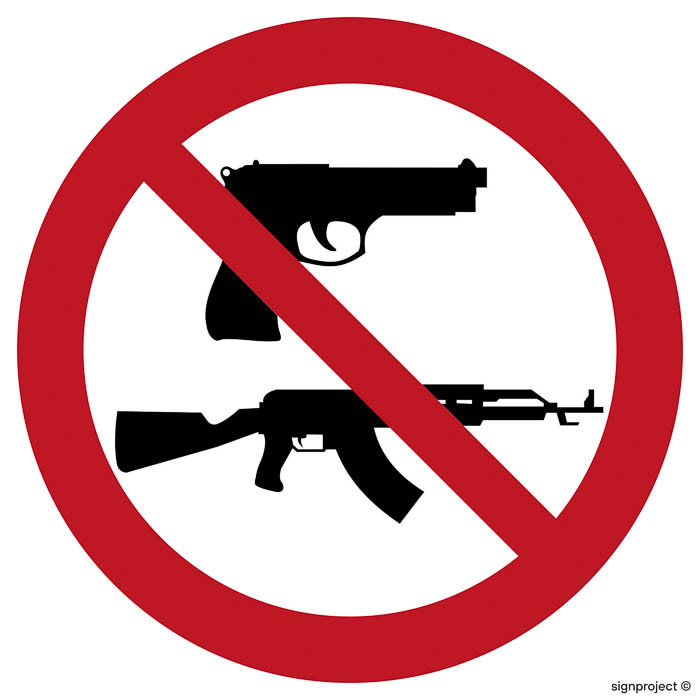 Znak - Zakaz noszenia broni GB013