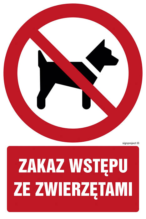 Znak - Zakaz wstępu ze zwierzętami GC007