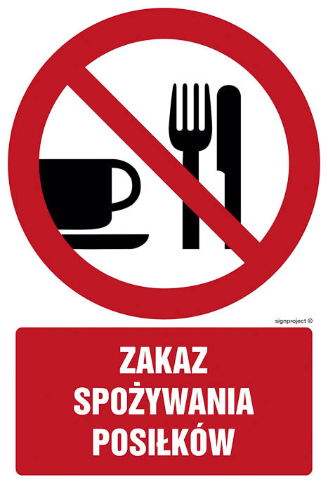 Znak - Zakaz spożywania posiłków GC024