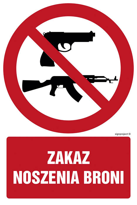 Znak - Zakaz noszenia broni GC026