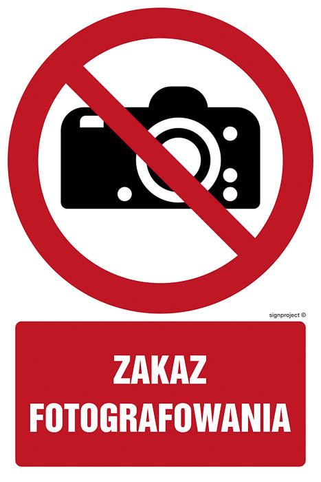 Znak, tabliczka zakaz fotografowania