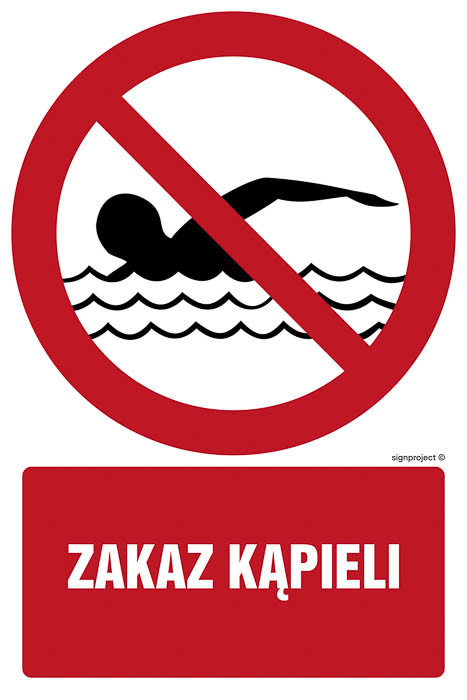 Znak - Zakaz kąpieli GC055