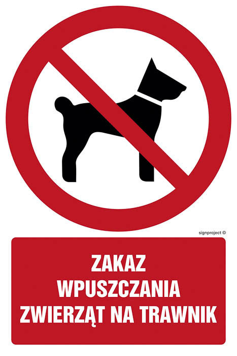 Znak - Zakaz wpuszczania zwierząt na trawnik GC067