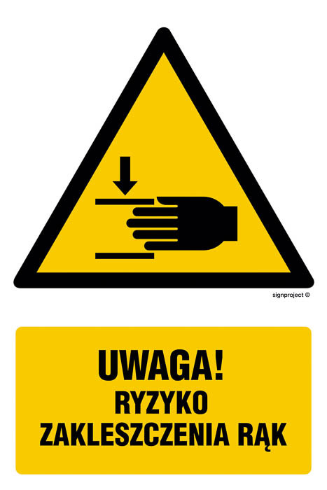 Znak - Uwaga ryzyko zakleszczenia rąk GF045