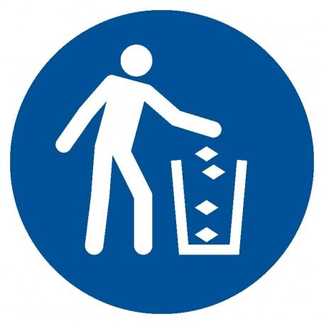 Znak - Nakaz używania pojemnika na śmieci GO030