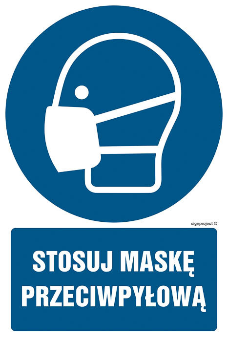 Znak - Stosuj maskę przeciwpyłową GL018