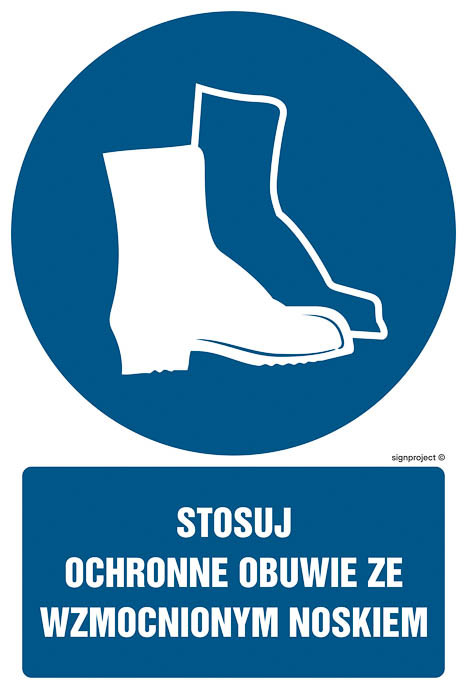 Znak - Stosuj ochronne obuwie ze wzmocnionym noskiem GL030