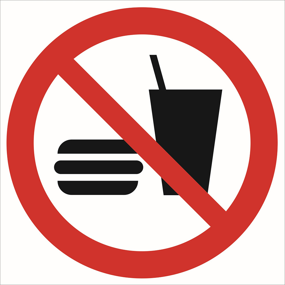 Znak - Zakaz wstępu z jedzeniem i piciem GP022