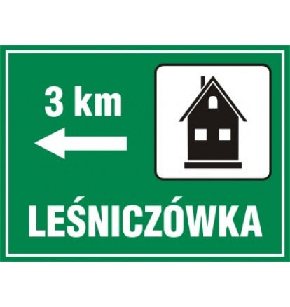 Znak - Lesniczówka - odległość OC001