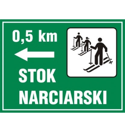 Znak - Kierunek na stok narciarski OC006