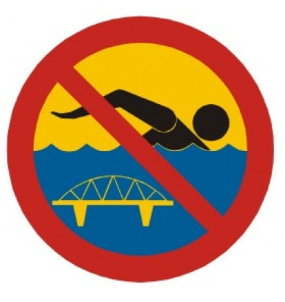 Znak - Kąpiel zabroniona - most OE011