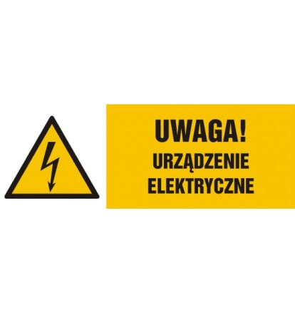 Znak - Uwaga, urządzenie elektryczne HB020