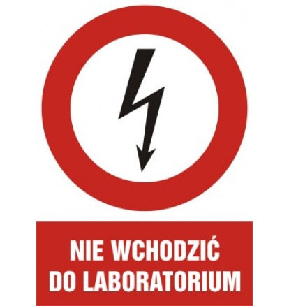Znak - Nie wchodzić do laboratorium HC012