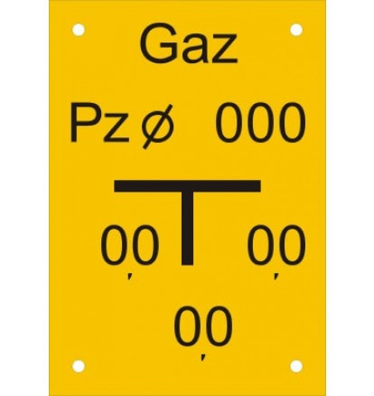 Znak - Tablica punktu załamania gazociągu JC009