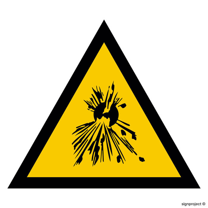 Znak - Ostrzeżenie przed substancjami wybuchowymi JA004
