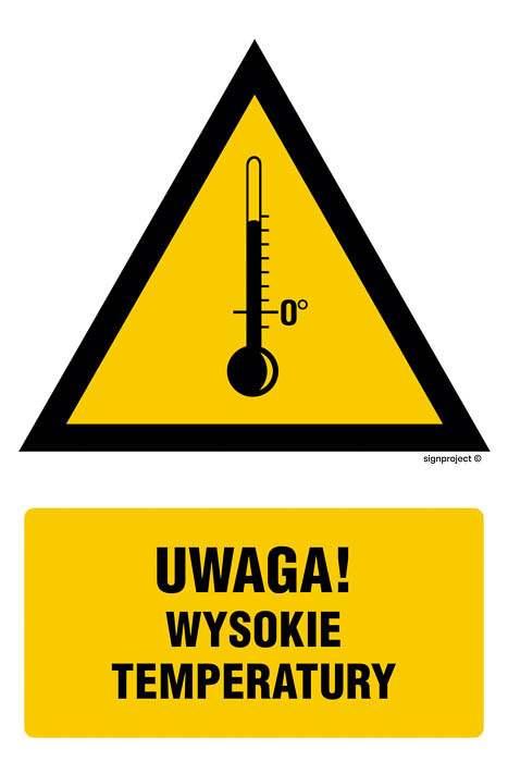Znak - Ostrzeżenie przed wysokimi temperaturami JA015