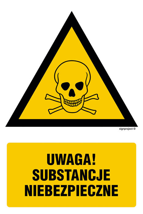 Znak - Uwaga substancje niebezpieczne JA017