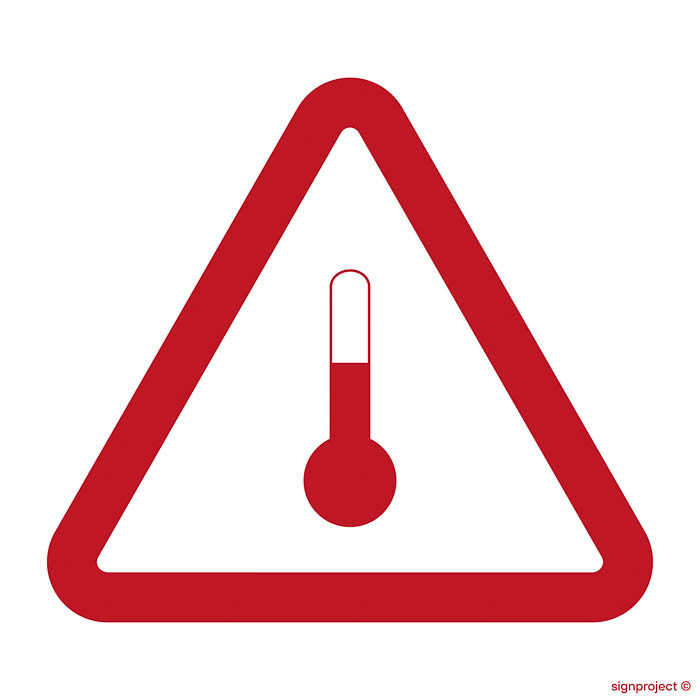 Znak - Oznakowanie dla materiałów o podwyższonej temperaturze MA008