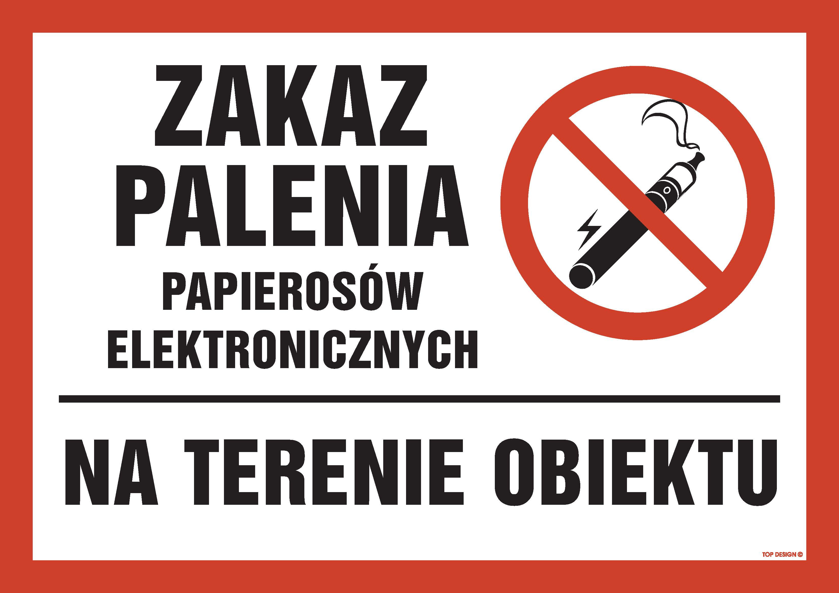 Znak - Zakaz palenia papierosów elektronicznych na terenie obiektu NC087