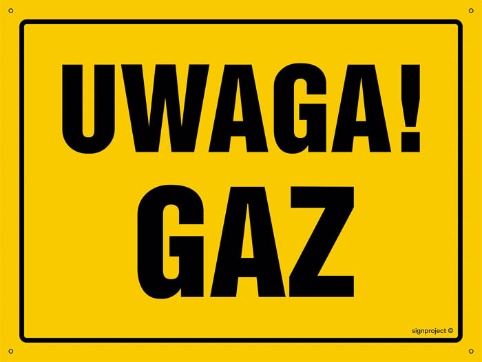 Znak - Uwaga gaz OA162