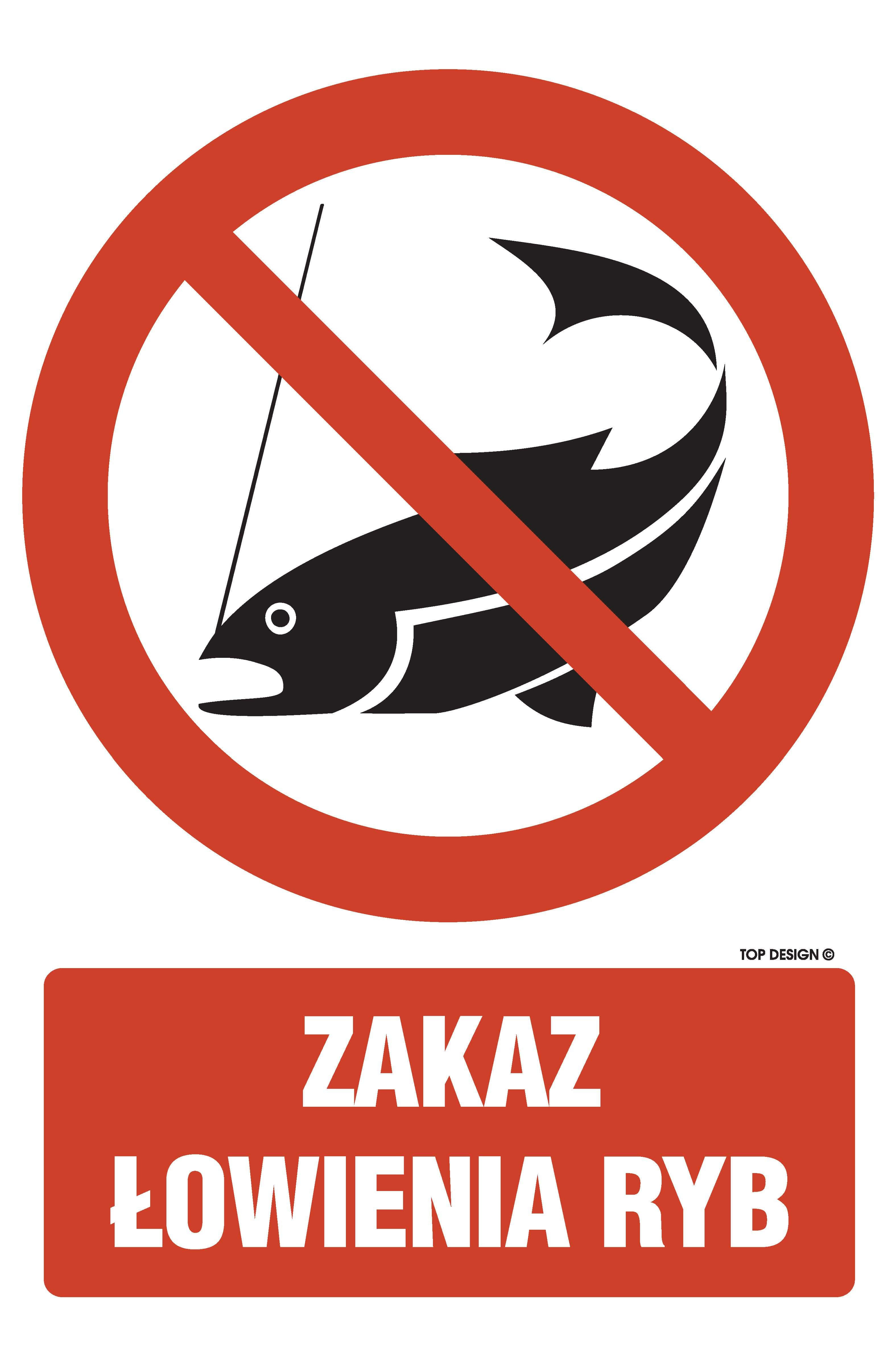 Znak - Zakaz łowienia ryb OD023