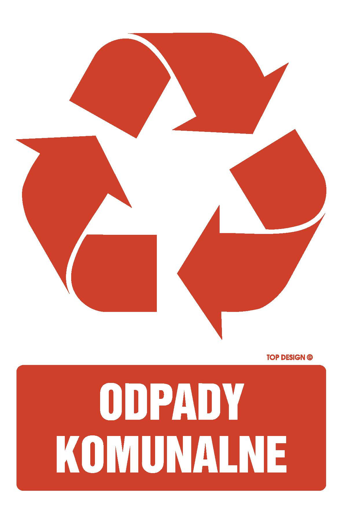 Etykieta na pojemniki na odpady  Odpady komunalne OD101