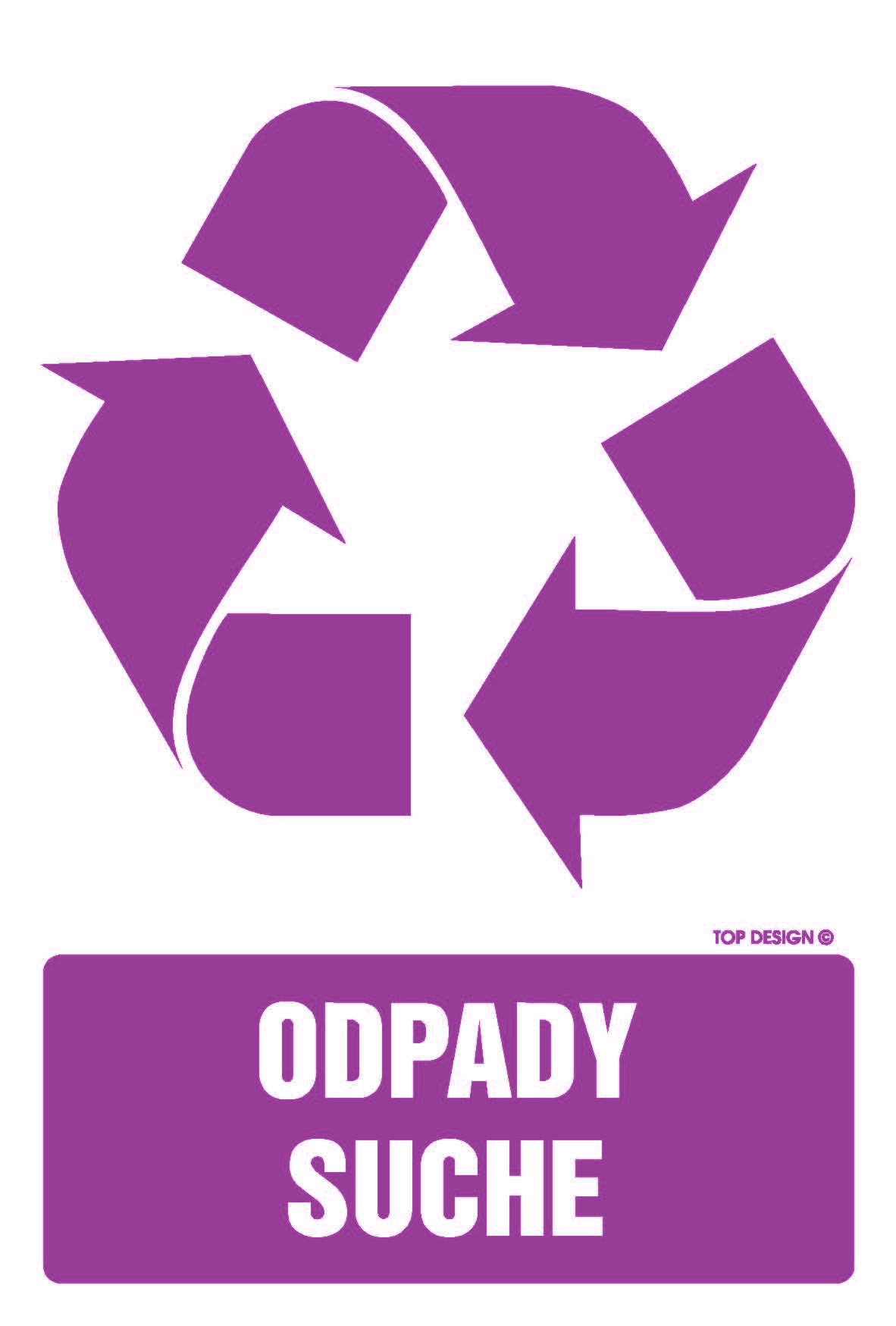 Etykieta na pojemniki na odpady  Odpady suche OD111