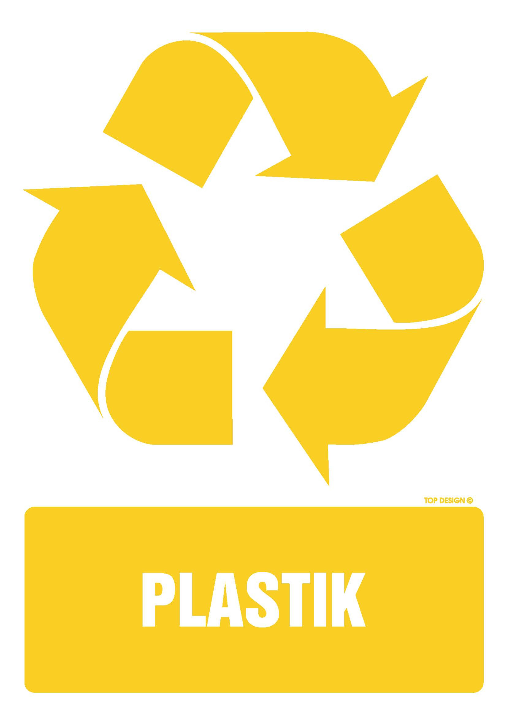 Etykieta na pojemniki na odpady Plastik OD116