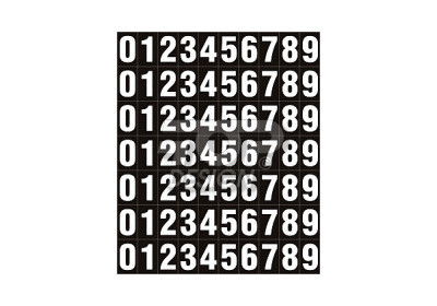 Liczby od 0 do 9 (biały/czarny) OF551