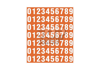 Liczby od 0 do 9 (biały/pomarańczowy) OF651