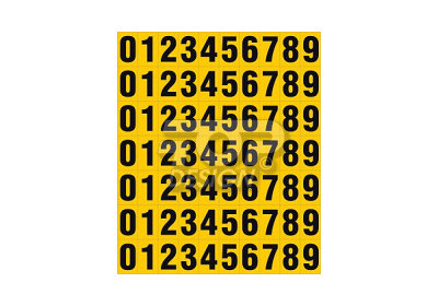 Liczby od 0 do 9 (czarny/żółty) OF701