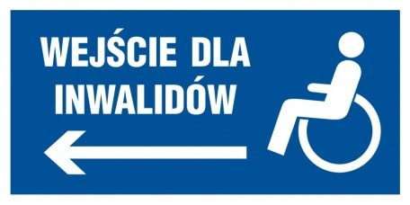 Znak - Wejście dla inwalidów w lewo NC114