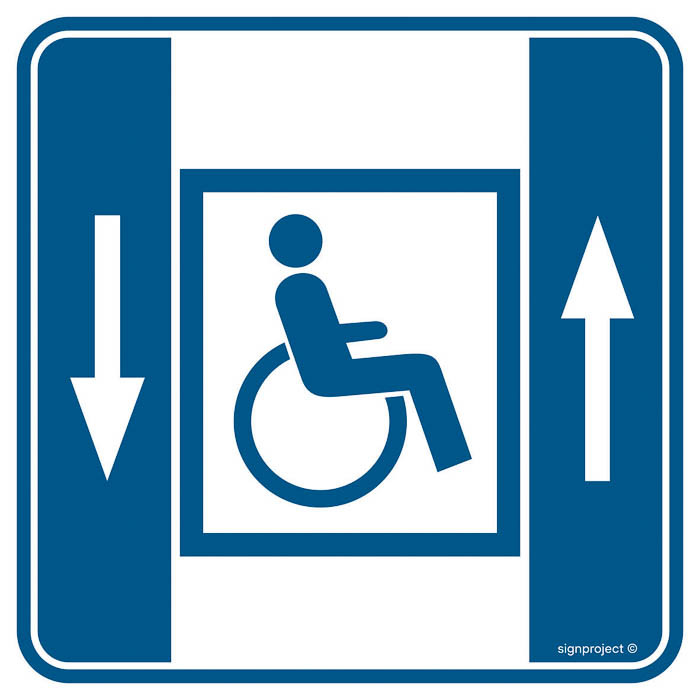 Znak - Dźwig dla niepełnosprawnych RA044