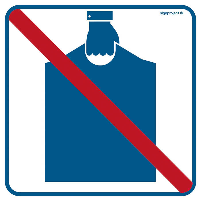 Znak - Zakaz wnoszenia podręcznego bagażu RA514