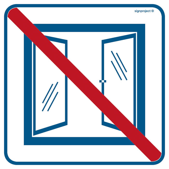 Znak - Nie otwierać obiekt klimatyzowany RA515