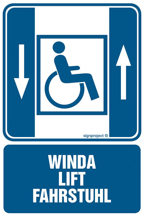 Piktogram winda dla niepełnosprawnych