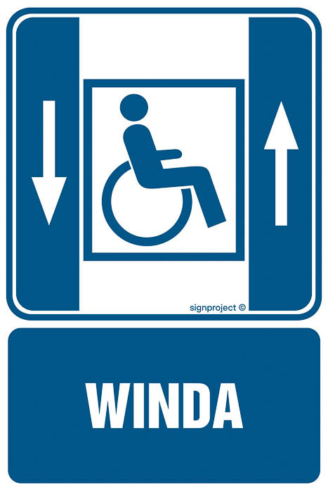 Znak - Dźwig osobowy dla niepełnosprawnych RB005