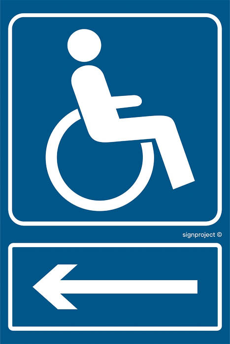 Znak - Kierunek drogi dla niepełnosprawnych /w lewo/ RB030