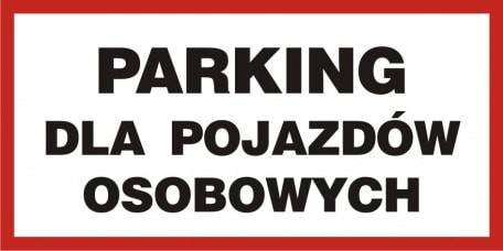 Znak - Parking dla pojazdów osobowych SA045