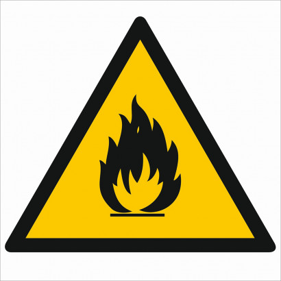 Znak - Niebezpieczeństwo pożaru - materiały łatwopalne BA014