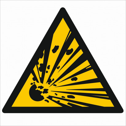 Znak - Niebezpieczeństwo wybuchu - materiały wybuchowe BA016