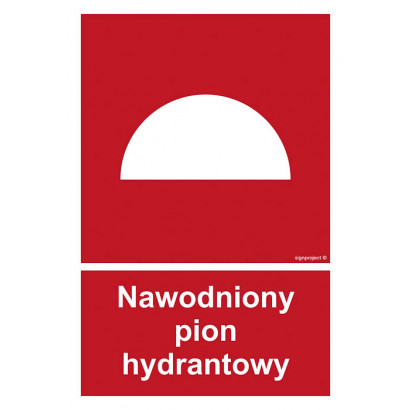 Znak - Nawodniony pion hydrantowy BB019
